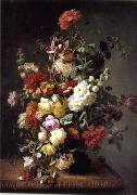 unknow artist, Floral, beautiful classical still life of flowers.057